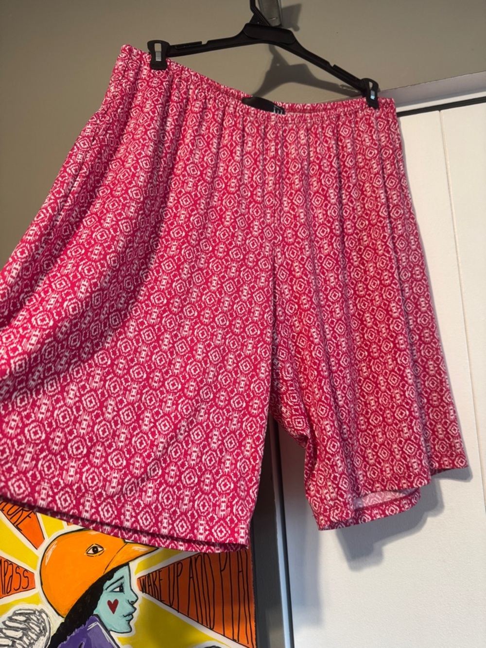Antthony Hot Pink Wide Leg Gaucho Pants with Pockets Large / XL